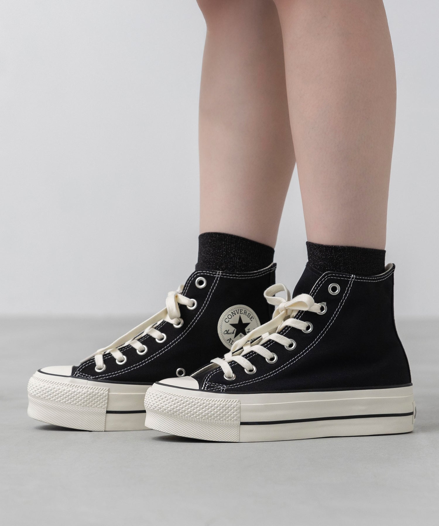 ウェレッグ セレクト welleg sellect CONVERSE コンバース ALL STAR LIFTED HI オールスター リフテッド ハイカット 厚底 スニーカー （4020ブラックHI） 4020ブラックHI
