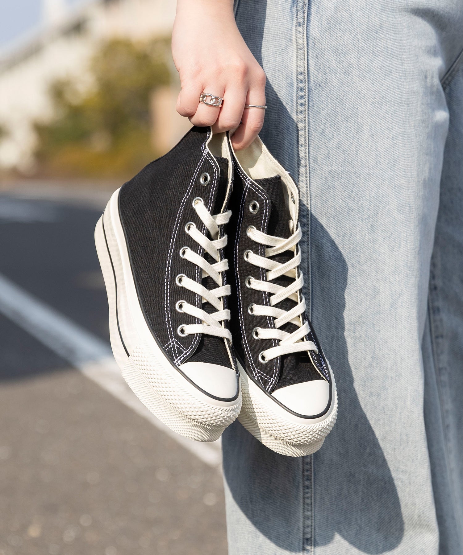 ウェレッグ セレクト welleg sellect CONVERSE コンバース ALL STAR LIFTED HI オールスター リフテッド ハイカット 厚底 スニーカー （4020ブラックHI） 4020ブラックHI