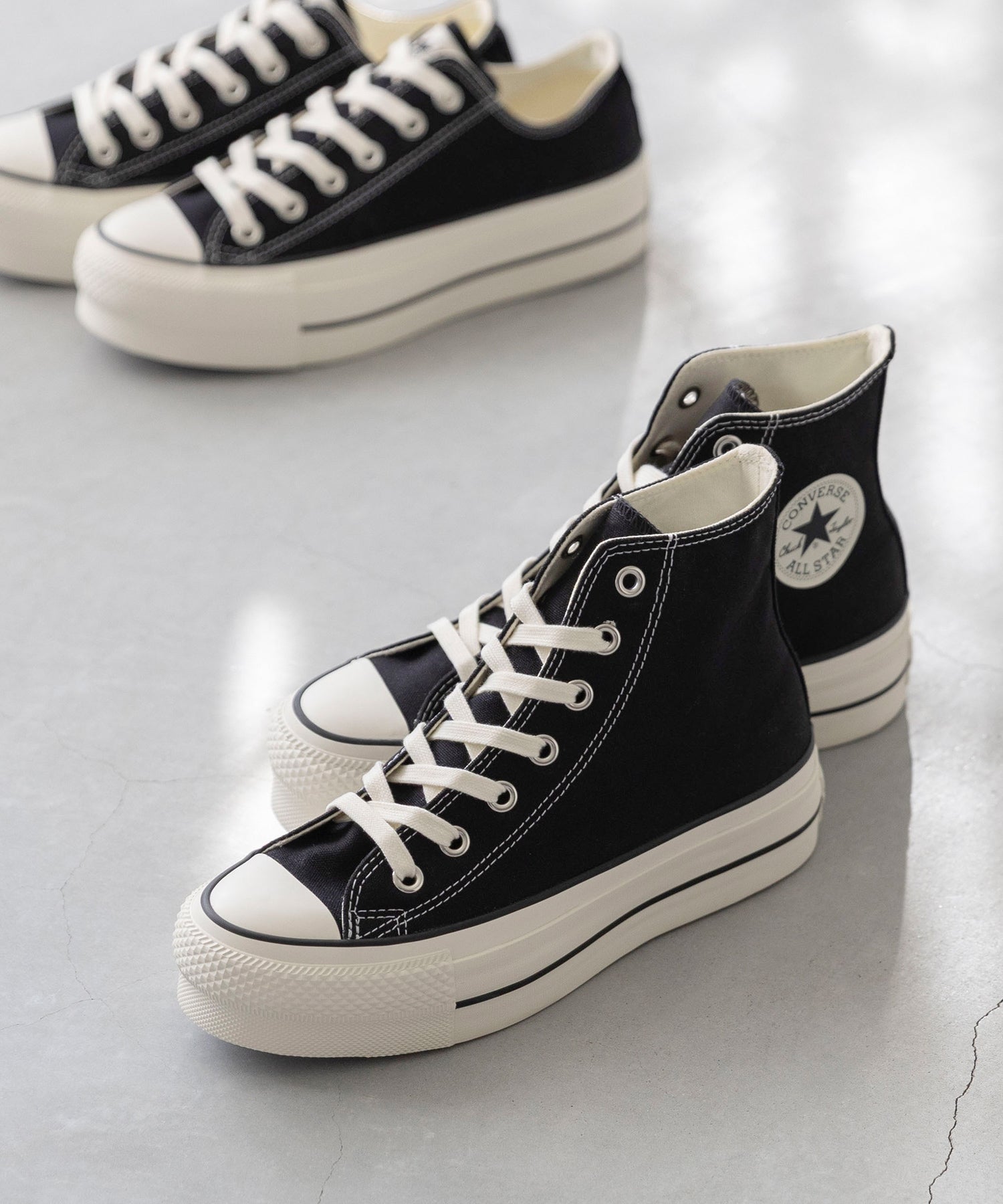 ウェレッグ セレクト welleg sellect CONVERSE コンバース ALL STAR LIFTED HI オールスター リフテッド ハイカット 厚底 スニーカー （4020ブラックHI） 4020ブラックHI