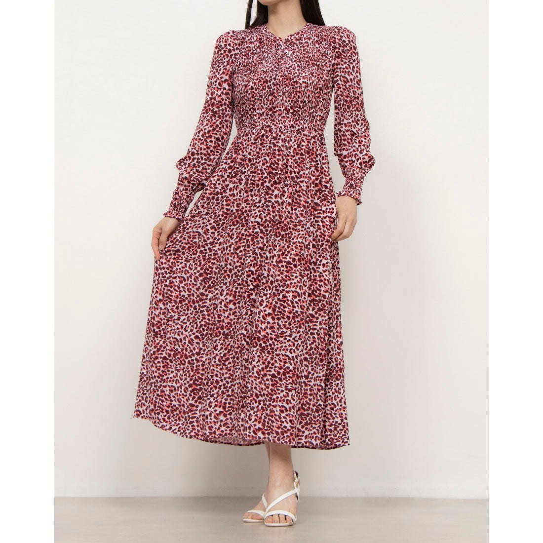 ウィッスルズ WHISTLES Abstract Cheetah Print Dress （Pink/Multi） Pink/Multi