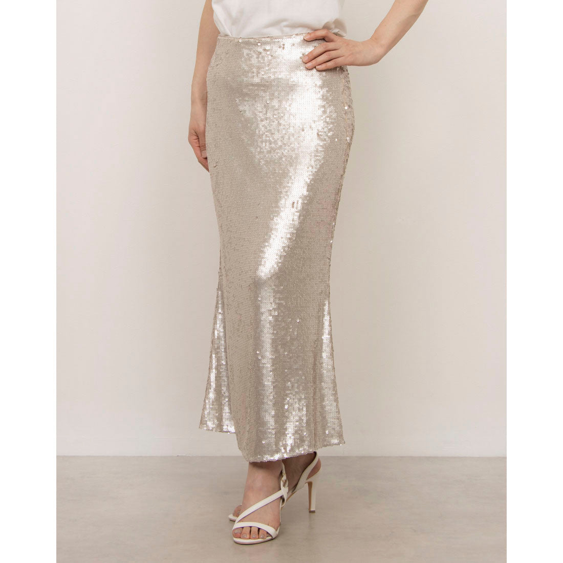 ウィッスルズ WHISTLES Sequin Midi Dress （Silver） Silver