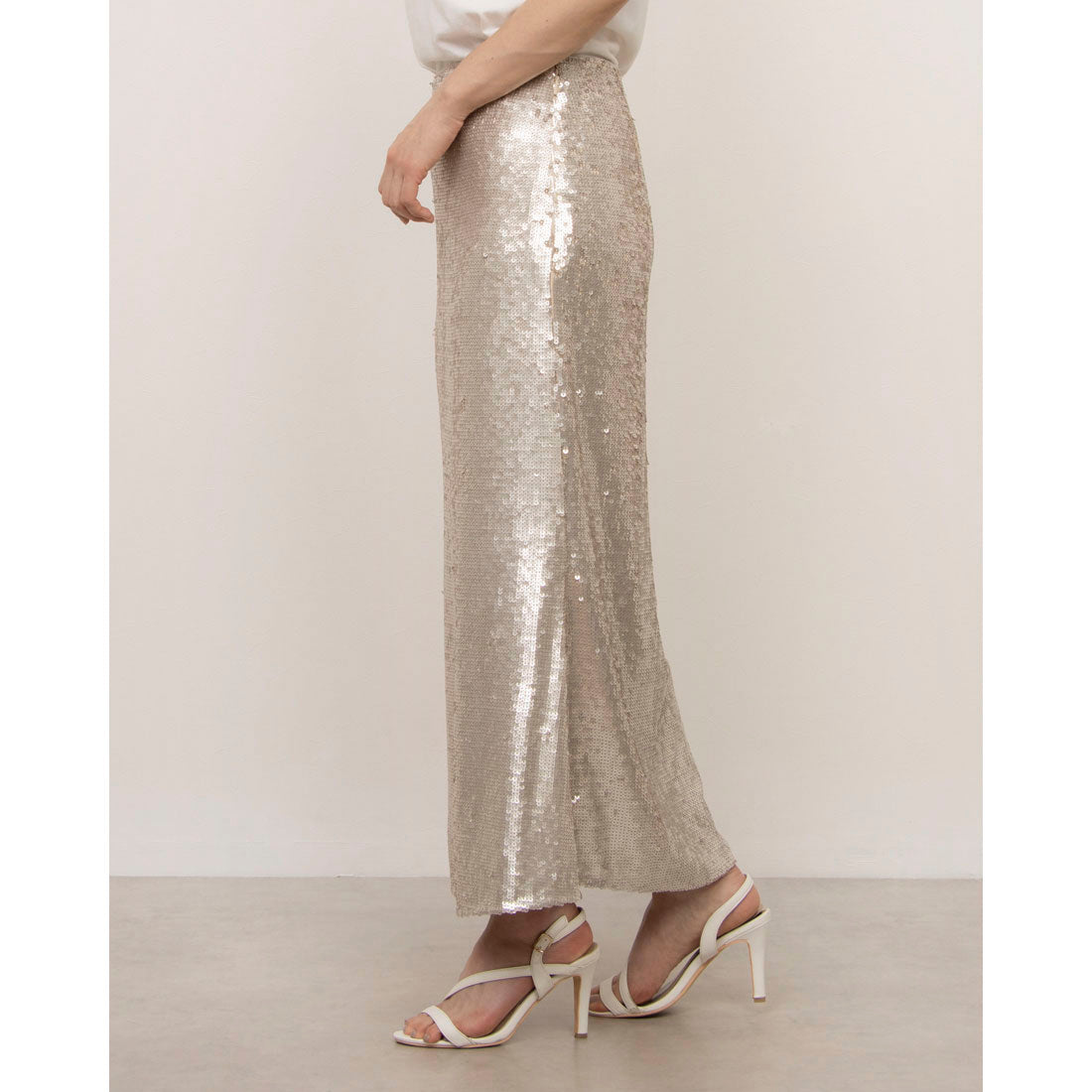 ウィッスルズ WHISTLES Sequin Midi Dress （Silver） Silver