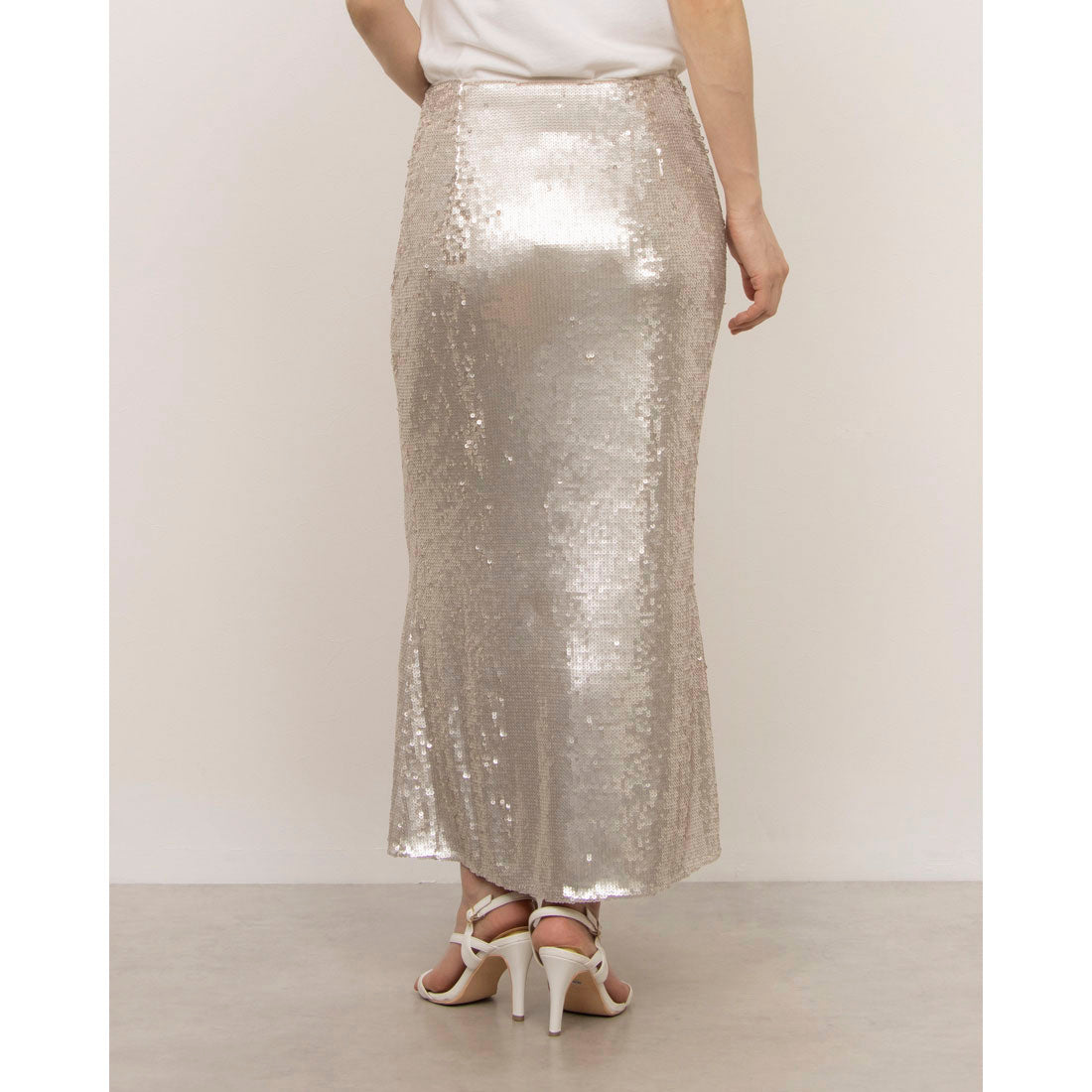 ウィッスルズ WHISTLES Sequin Midi Dress （Silver） Silver