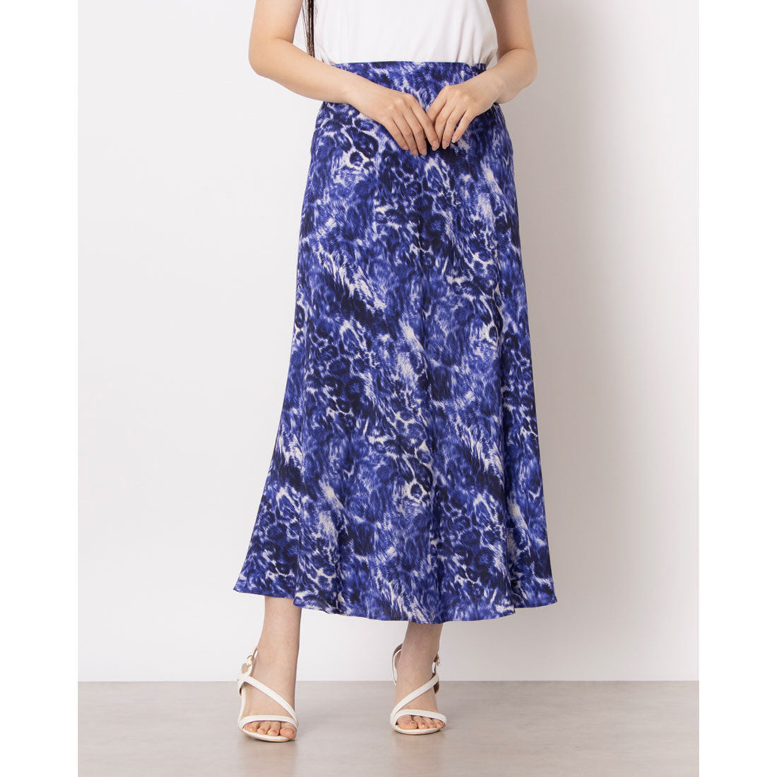 ウィッスルズ WHISTLES Glossy Leopard Bias Skirt （Purple/Multi） Purple/Multi