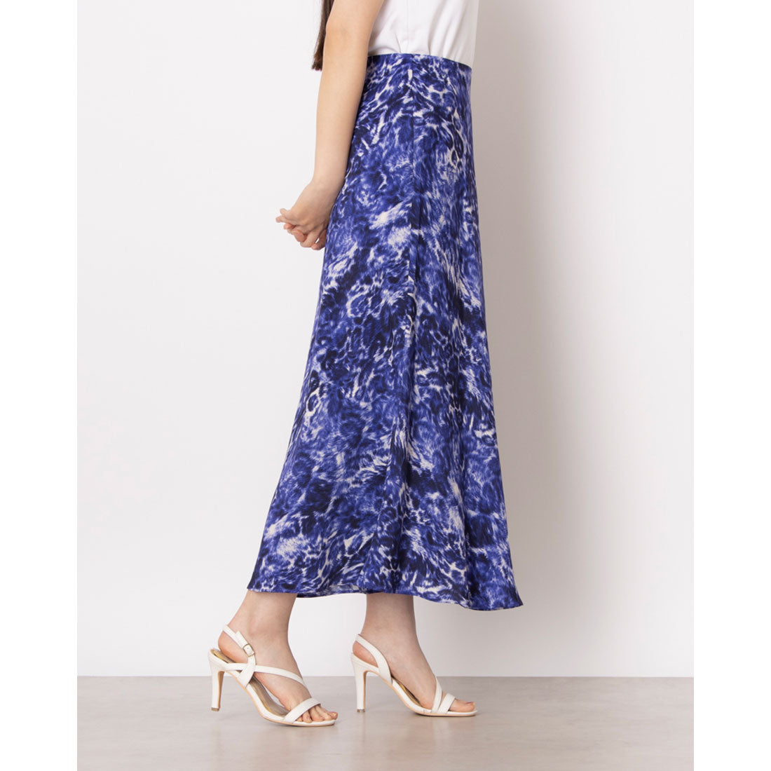 ウィッスルズ WHISTLES Glossy Leopard Bias Skirt （Purple/Multi） Purple/Multi