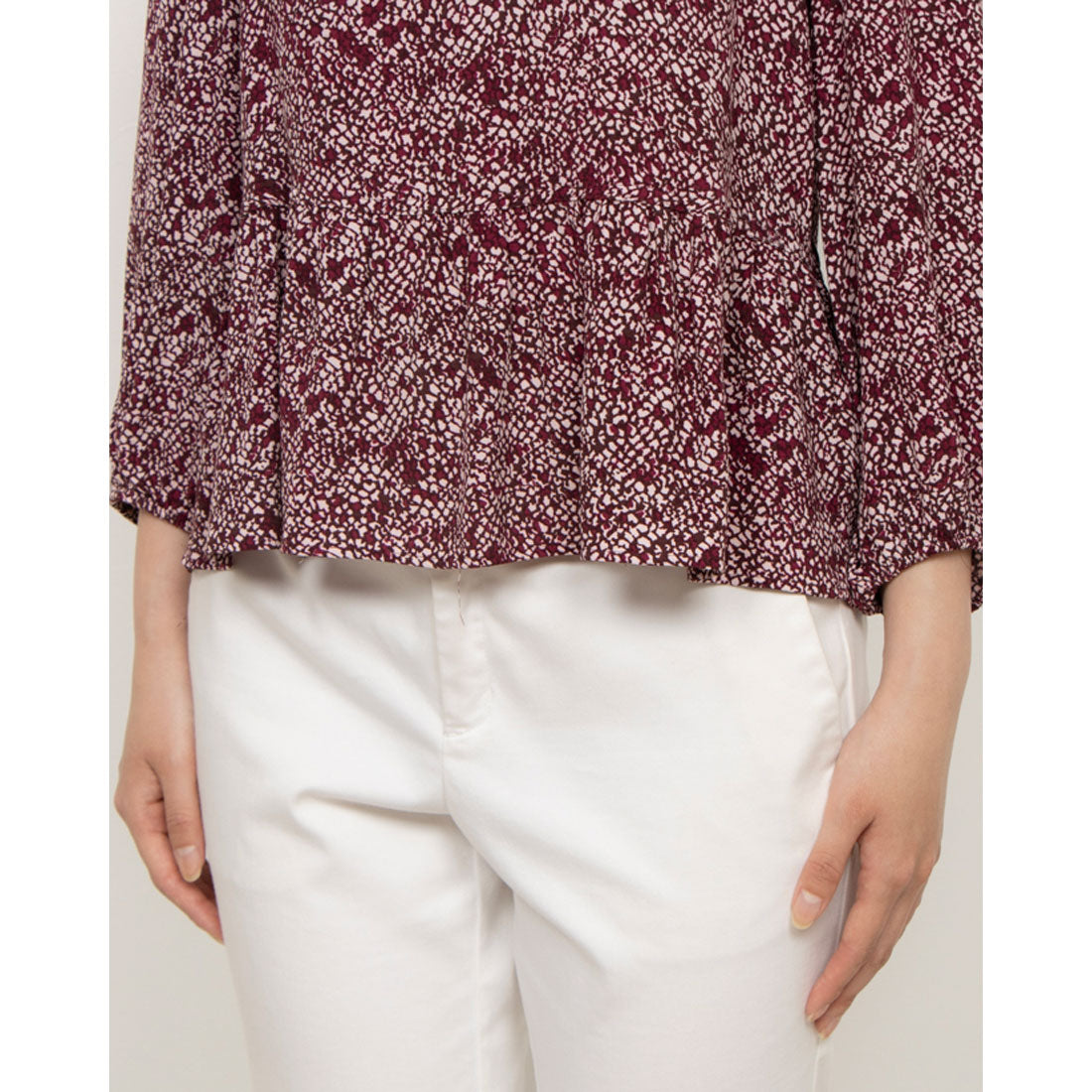 ウィッスルズ WHISTLES Rough Weave Cut Out Peplum Top （Pink/Multi） Pink/Multi