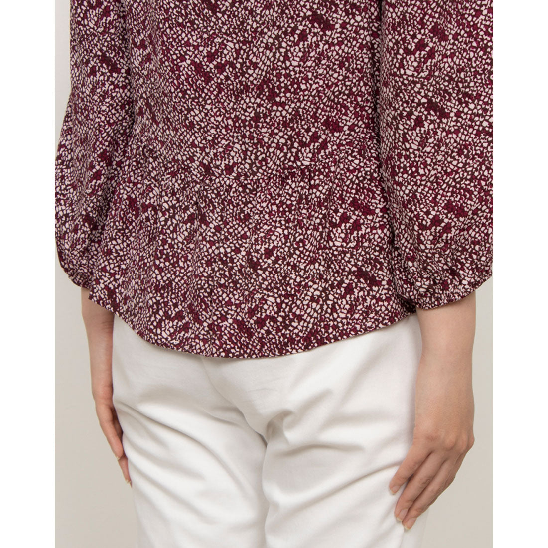 ウィッスルズ WHISTLES Rough Weave Cut Out Peplum Top （Pink/Multi） Pink/Multi