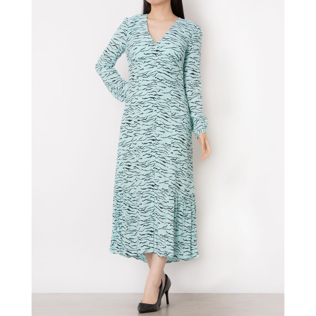 ウィッスルズ WHISTLES Inez Abstract Tiger Midi Dress （Multi） Multi