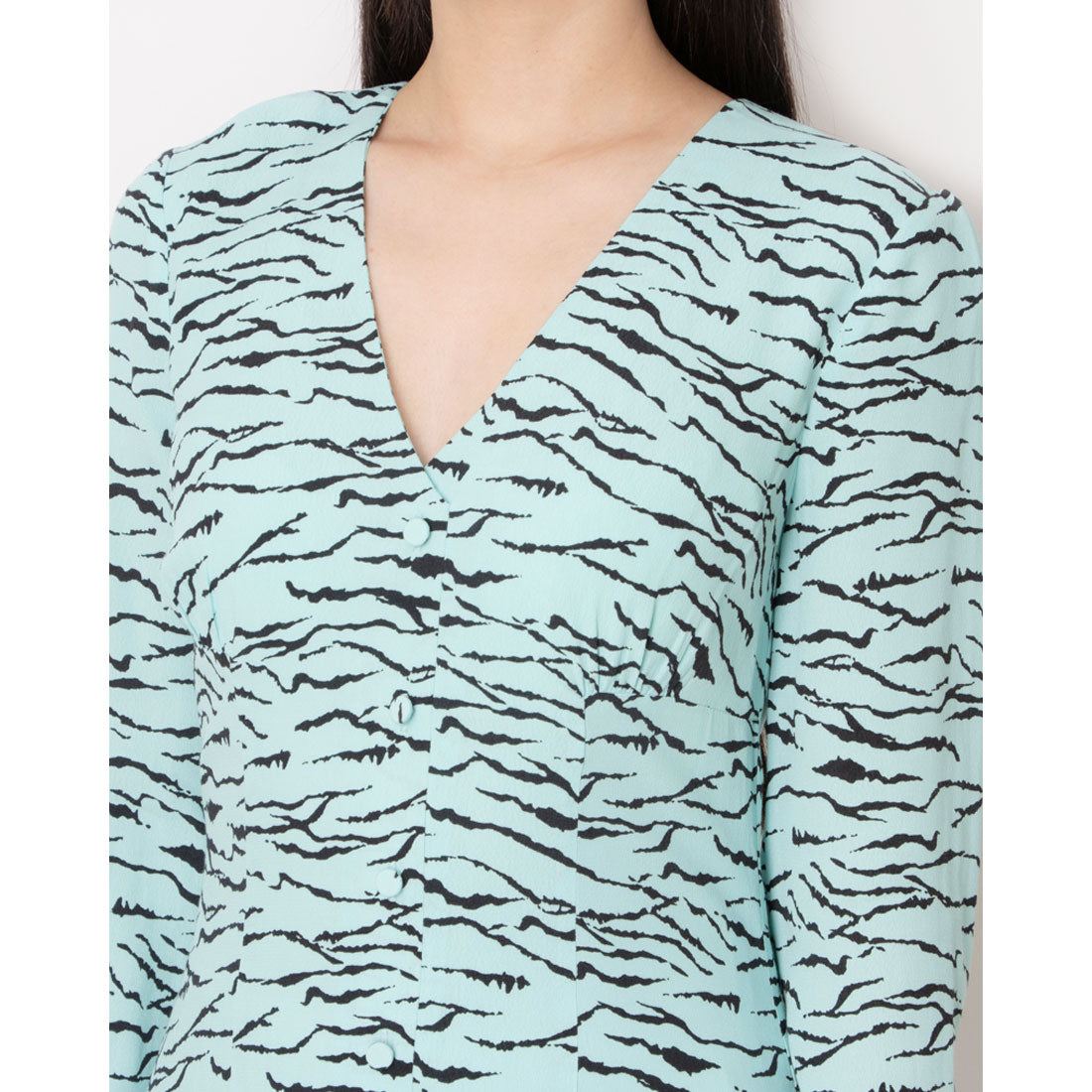 ウィッスルズ WHISTLES Inez Abstract Tiger Midi Dress （Multi） Multi