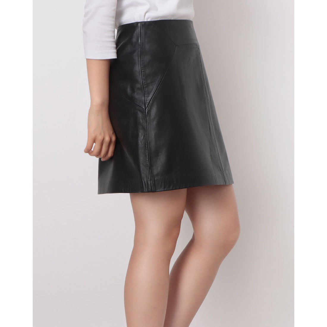 ウィッスルズ WHISTLES Leather A line Skirt （Black） Black