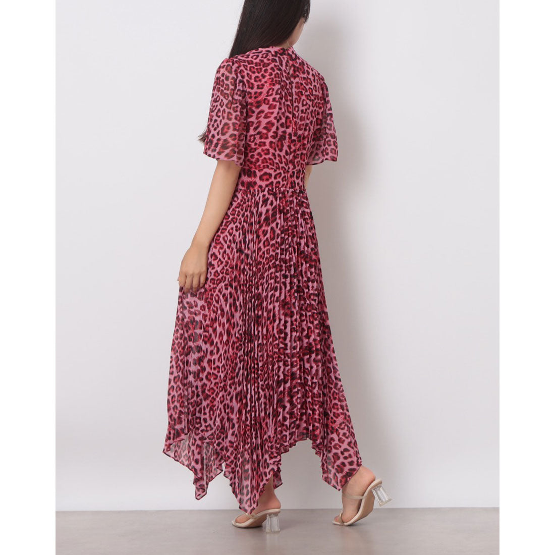 ウィッスルズ WHISTLES Jungle Cheetah Pleated Dress （Pink/Multi） Pink/Multi