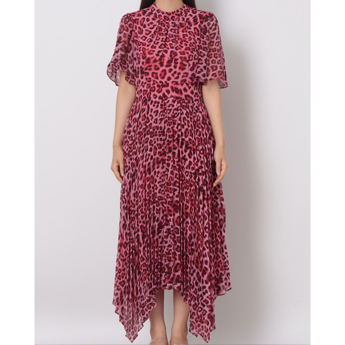ウィッスルズ WHISTLES Jungle Cheetah Pleated Dress （Pink/Multi） Pink/Multi