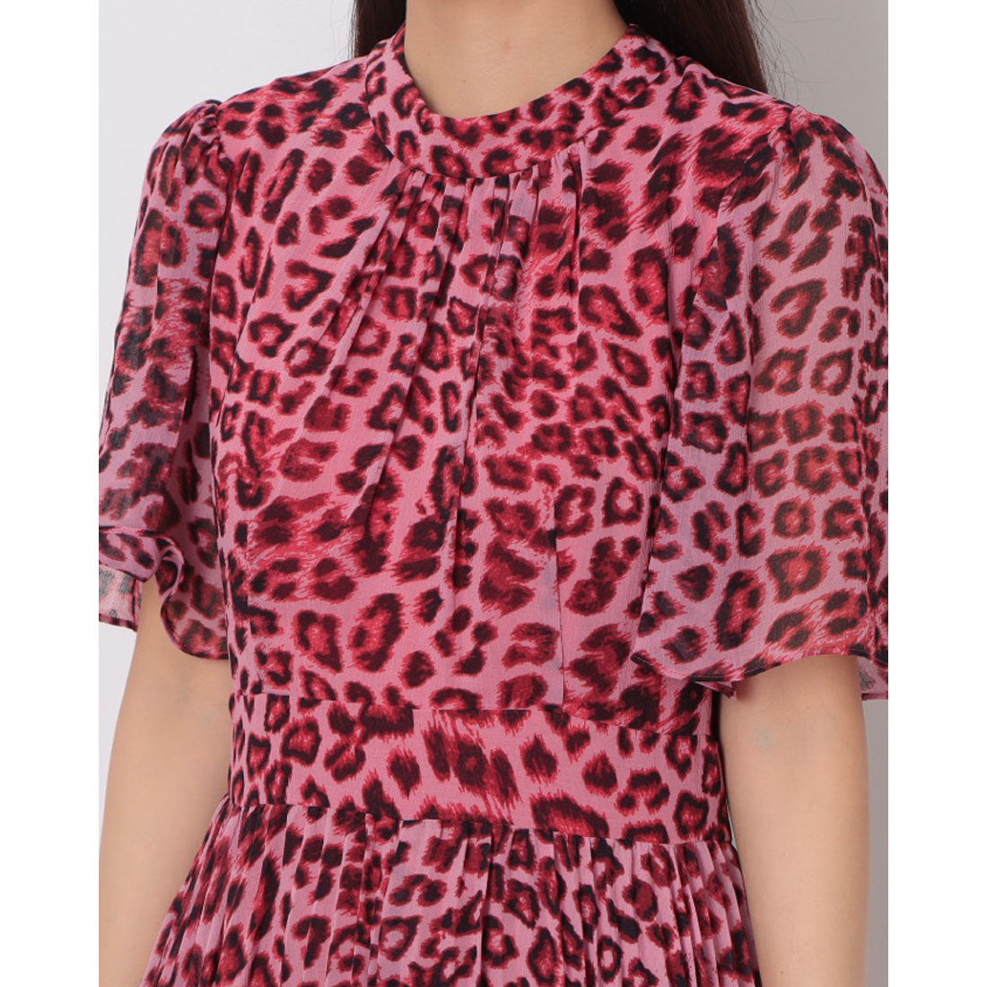 ウィッスルズ WHISTLES Jungle Cheetah Pleated Dress （Pink/Multi） Pink/Multi