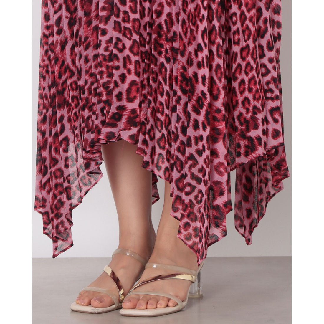 ウィッスルズ WHISTLES Jungle Cheetah Pleated Dress （Pink/Multi） Pink/Multi