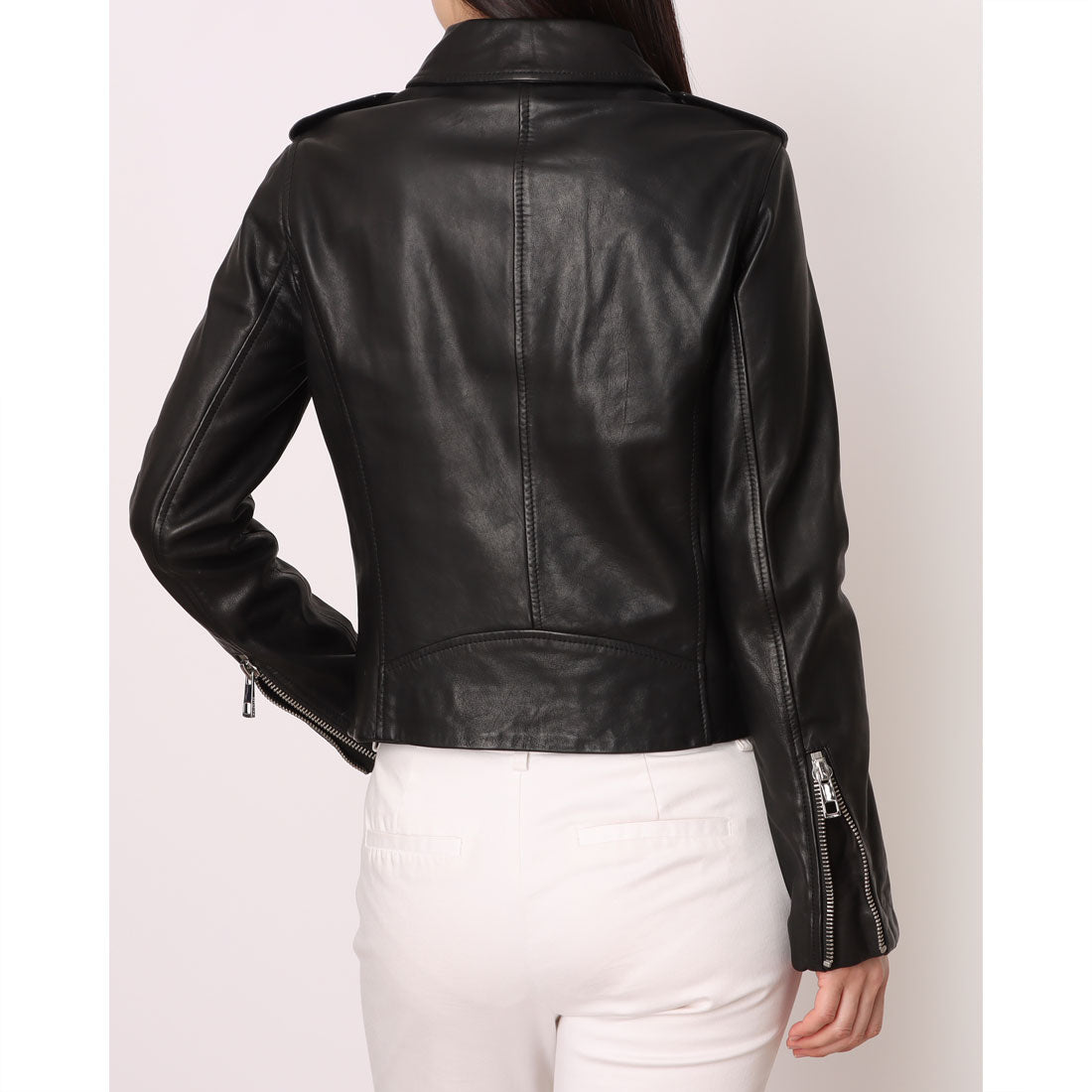 ウィッスルズ WHISTLES Agnes Pocket Leather Jacket （Black） Black
