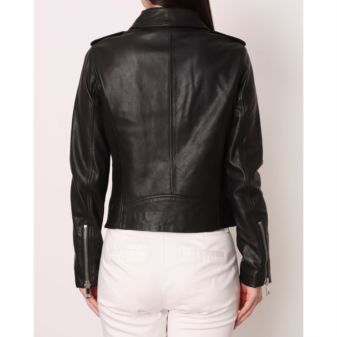 ウィッスルズ WHISTLES Agnes Pocket Leather Jacket （Black） Black