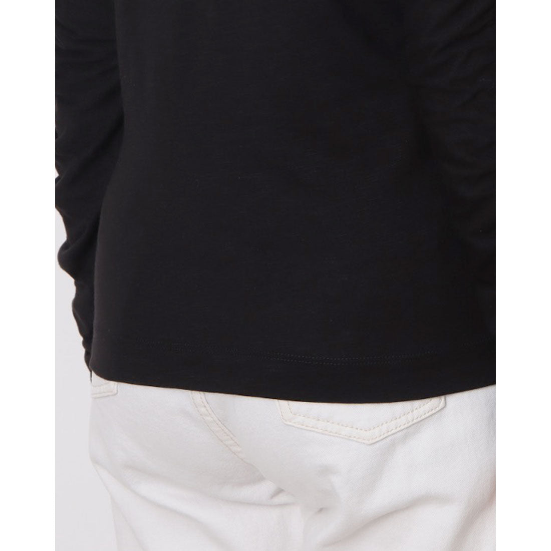 ウィッスルズ WHISTLES Ruched Sleeve Top （Black） Black