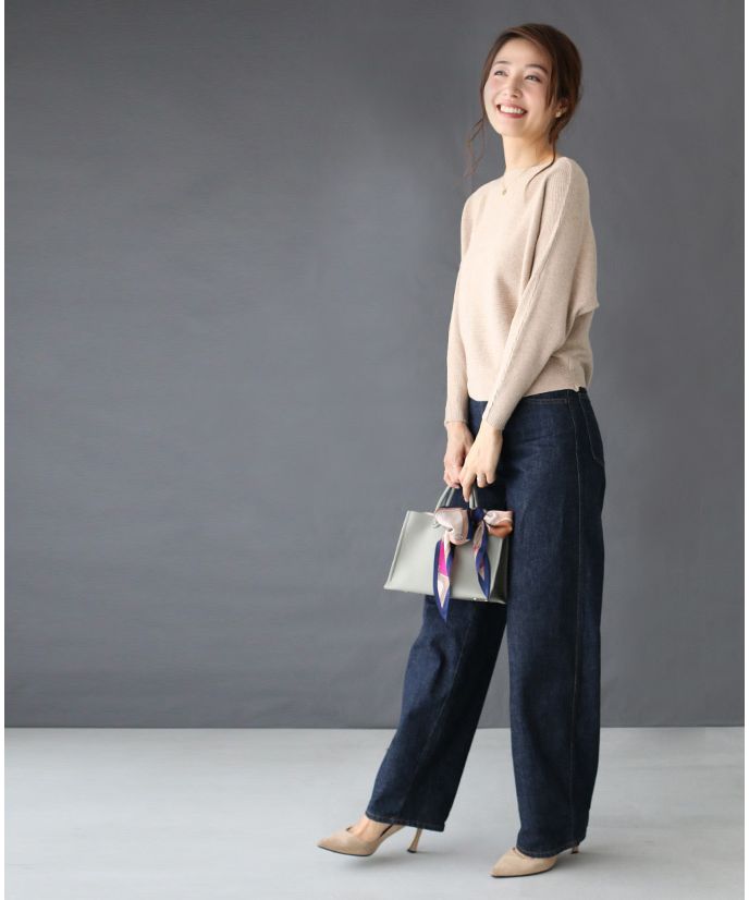 エーレスタイル Ehre style コーデを格上げ艶プリーツパンツ （ブラウン） ブラウン