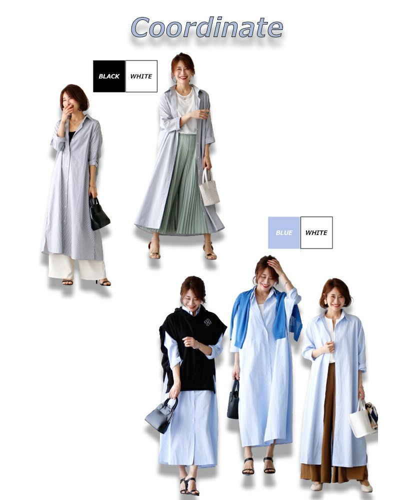 Ehre style Long length! Loose shirt 3-way dress