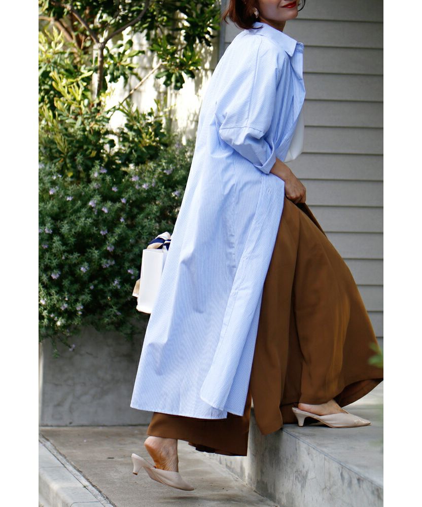 Ehre style Long length! Loose shirt 3-way dress