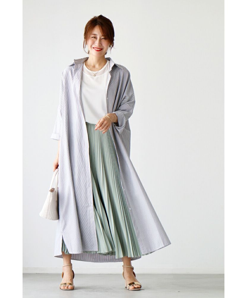 Ehre style Long length! Loose shirt 3-way dress