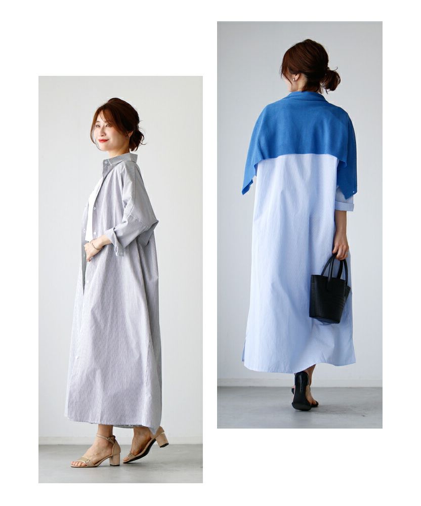 Ehre style Long length! Loose shirt 3-way dress
