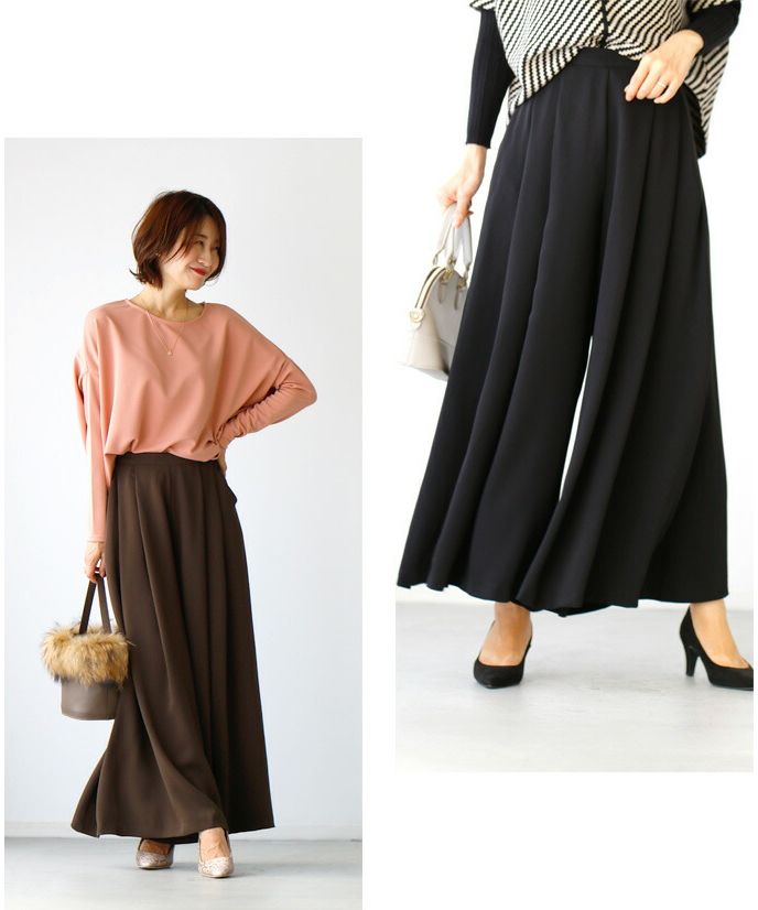 Ehre style - Winter calls for mixed material coordination! Plenty of wide dramatic pants.