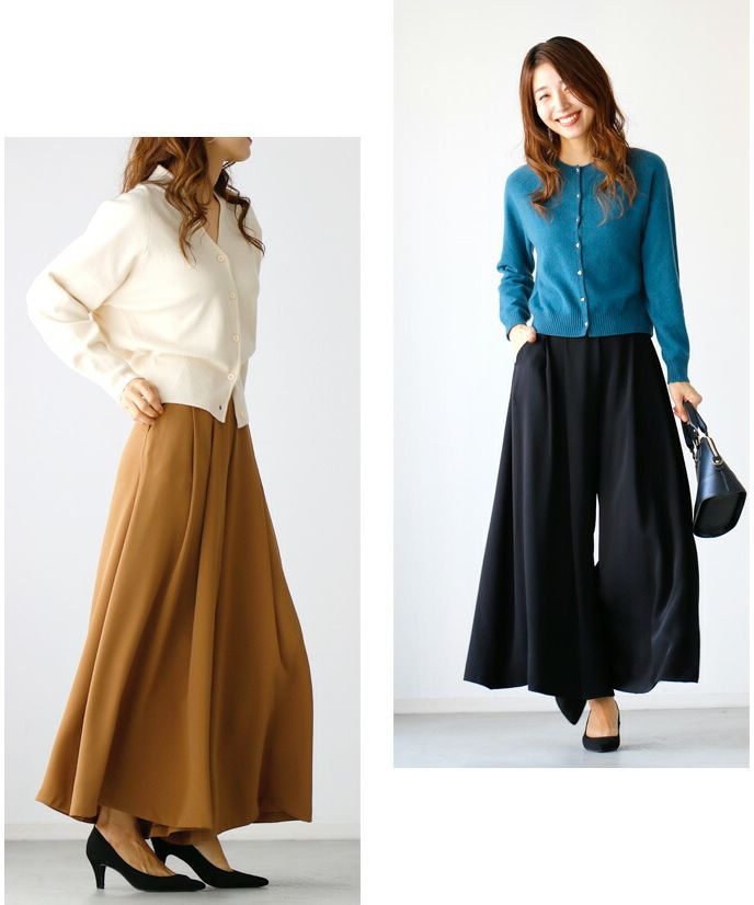 Ehre style - Winter calls for mixed material coordination! Plenty of wide dramatic pants.