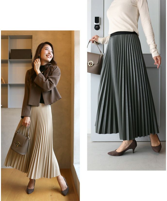 エーレスタイル Ehre style ハード見えしない!大人のフェイクレザースカート