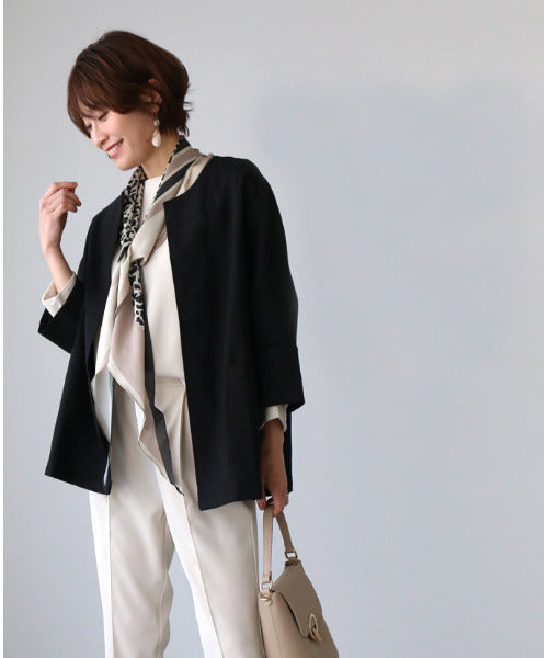 Ehre style [Can be used for work clothes] A summer linen jacket that is light and cool for both work and daily wear!