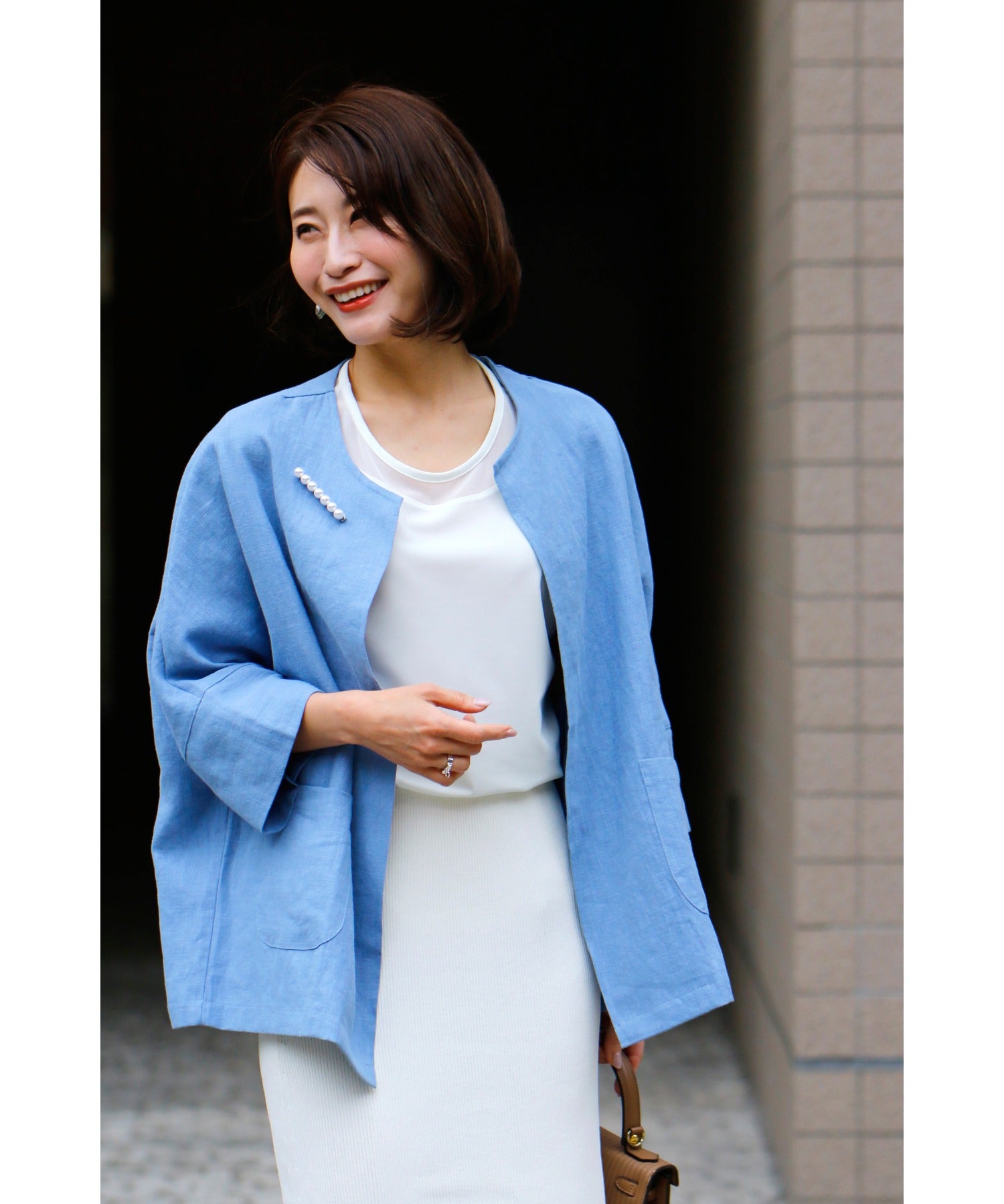Ehre style [Can be used for work clothes] A summer linen jacket that is light and cool for both work and daily wear!