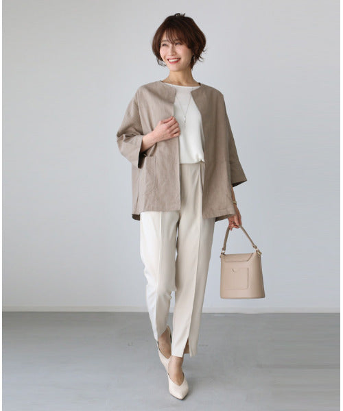 Ehre style [Can be used for work clothes] A summer linen jacket that is light and cool for both work and daily wear!
