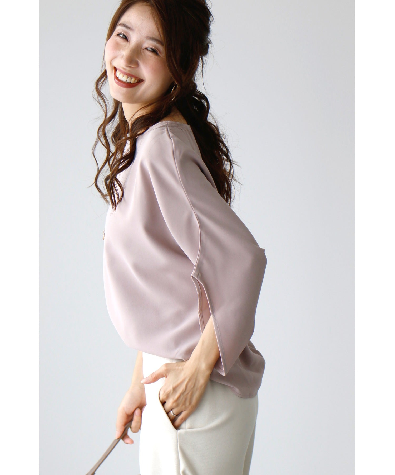 エーレスタイル Ehre style  シャツ ブラウス オフィスカジュアル  七分袖  ブラウス キレイめ シワになりにくい 卒業式 入学式  結婚式二次会 セレモニー 七分袖  トップス 仕事  （ホワイト） ホワイト