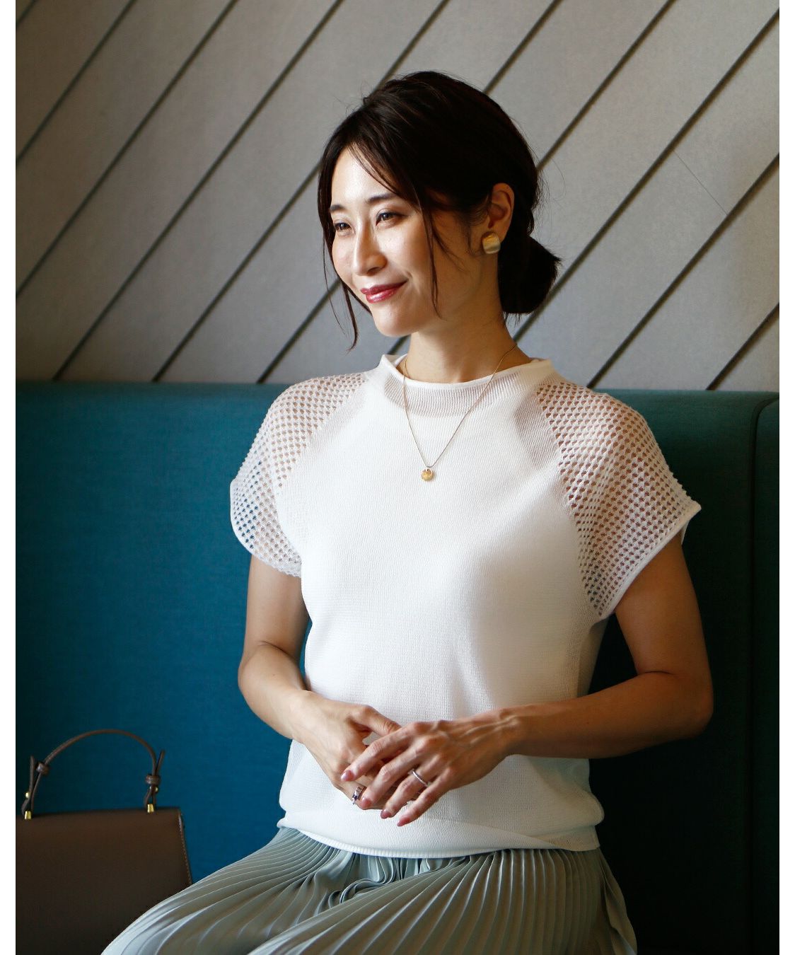 エーレスタイル Ehre style 新！ニットTシャツ 程よい透け感が"オトナ"
