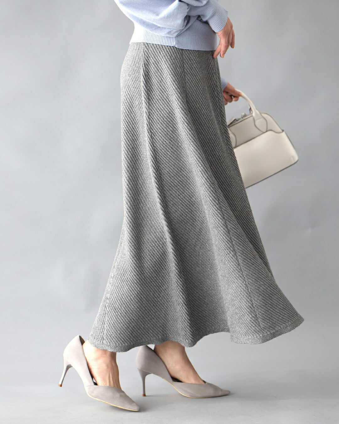 エーレスタイル Ehre style 休日も仕事も 華やぎ感プラス！ ラメニットスカート