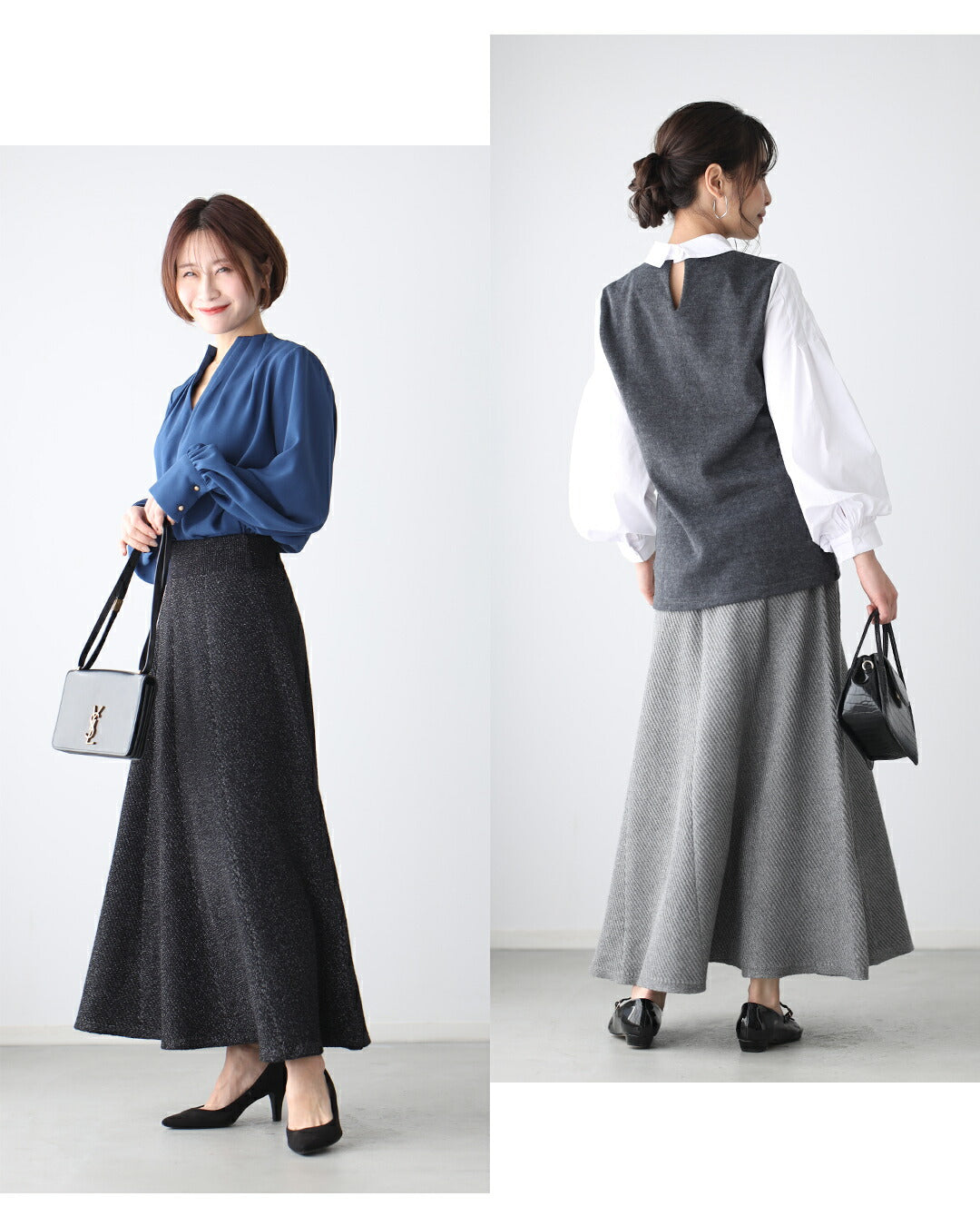 エーレスタイル Ehre style 休日も仕事も 華やぎ感プラス！ ラメニットスカート