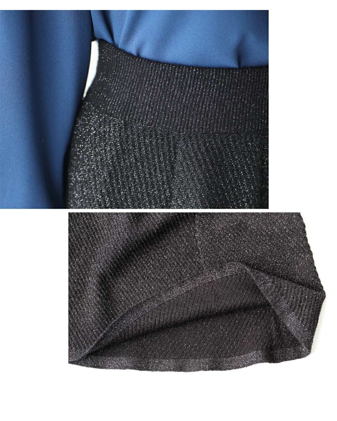 エーレスタイル Ehre style 休日も仕事も 華やぎ感プラス！ ラメニットスカート