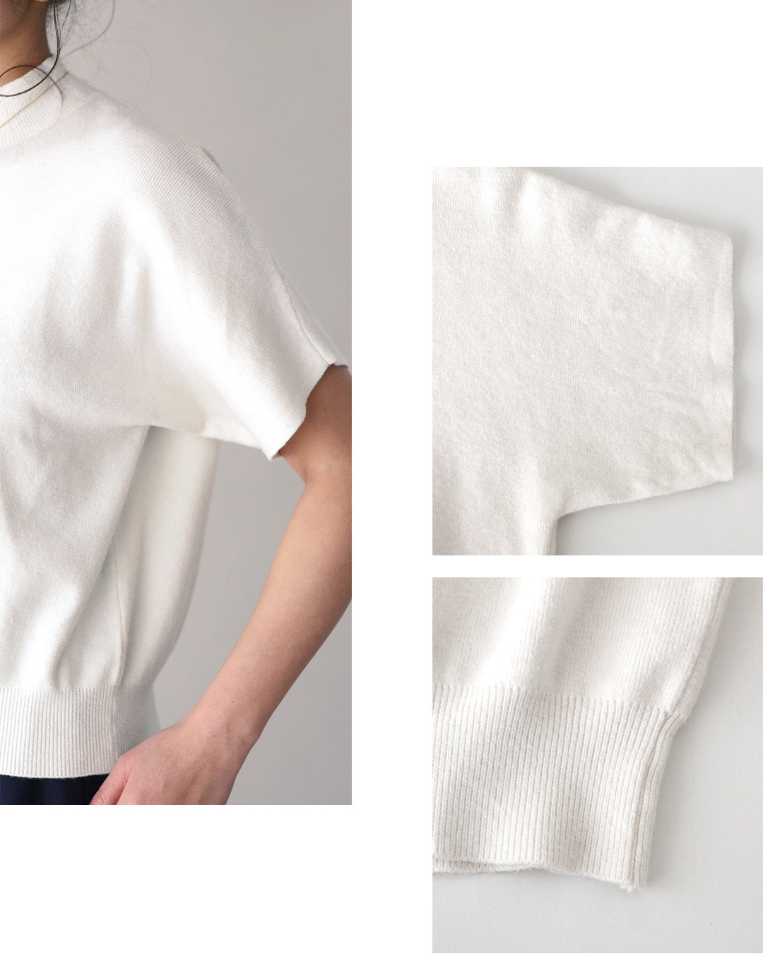 エーレスタイル Ehre style 今からの季節とにかく使える！半袖ニット （チャコール） チャコール