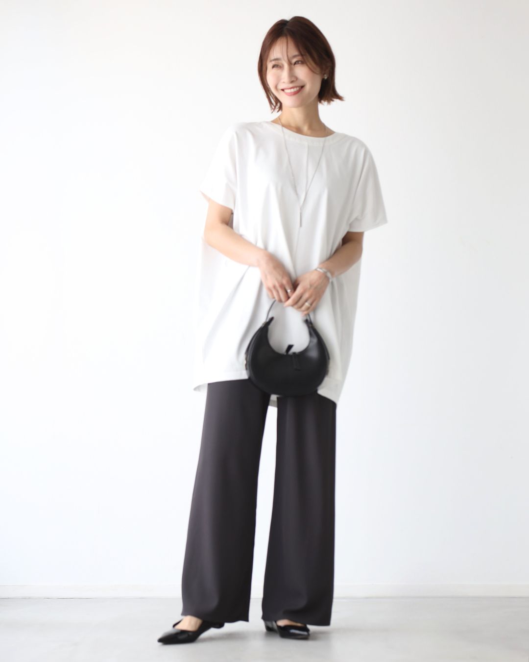 エーレスタイル Ehre style 素敵休日コーデバックリボンゆるっとTシャツ （グレー） グレー