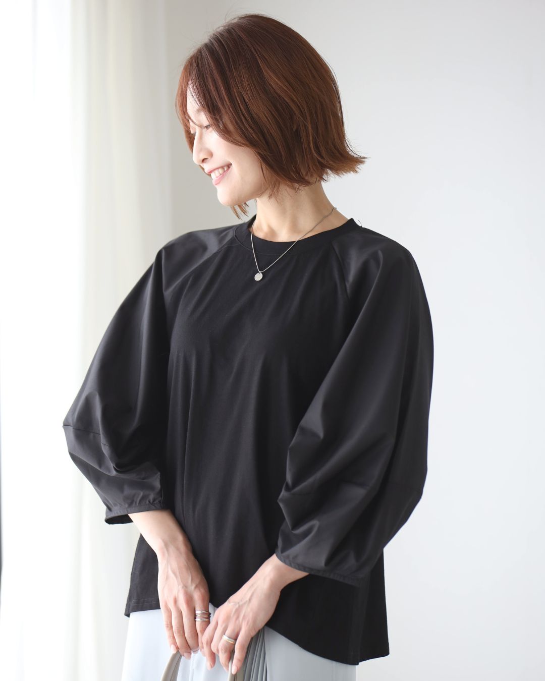 エーレスタイル Ehre style 仕事も休日も 涼しく 腕隠し 立体袖トップス （ベージュ） ベージュ