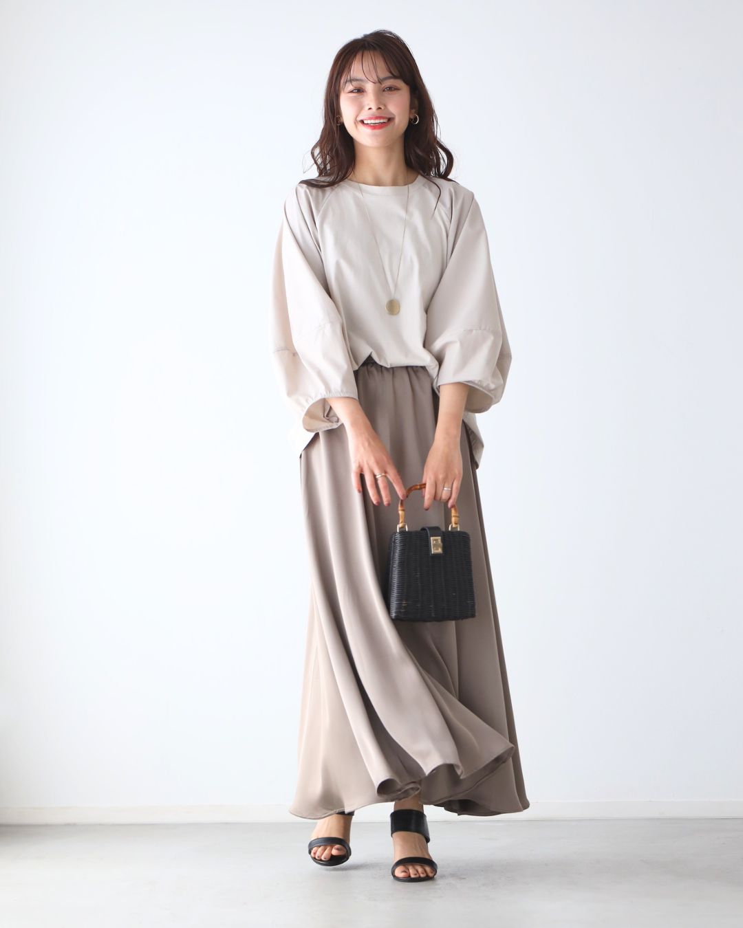 エーレスタイル Ehre style 仕事も休日も 涼しく 腕隠し 立体袖トップス （ベージュ） ベージュ