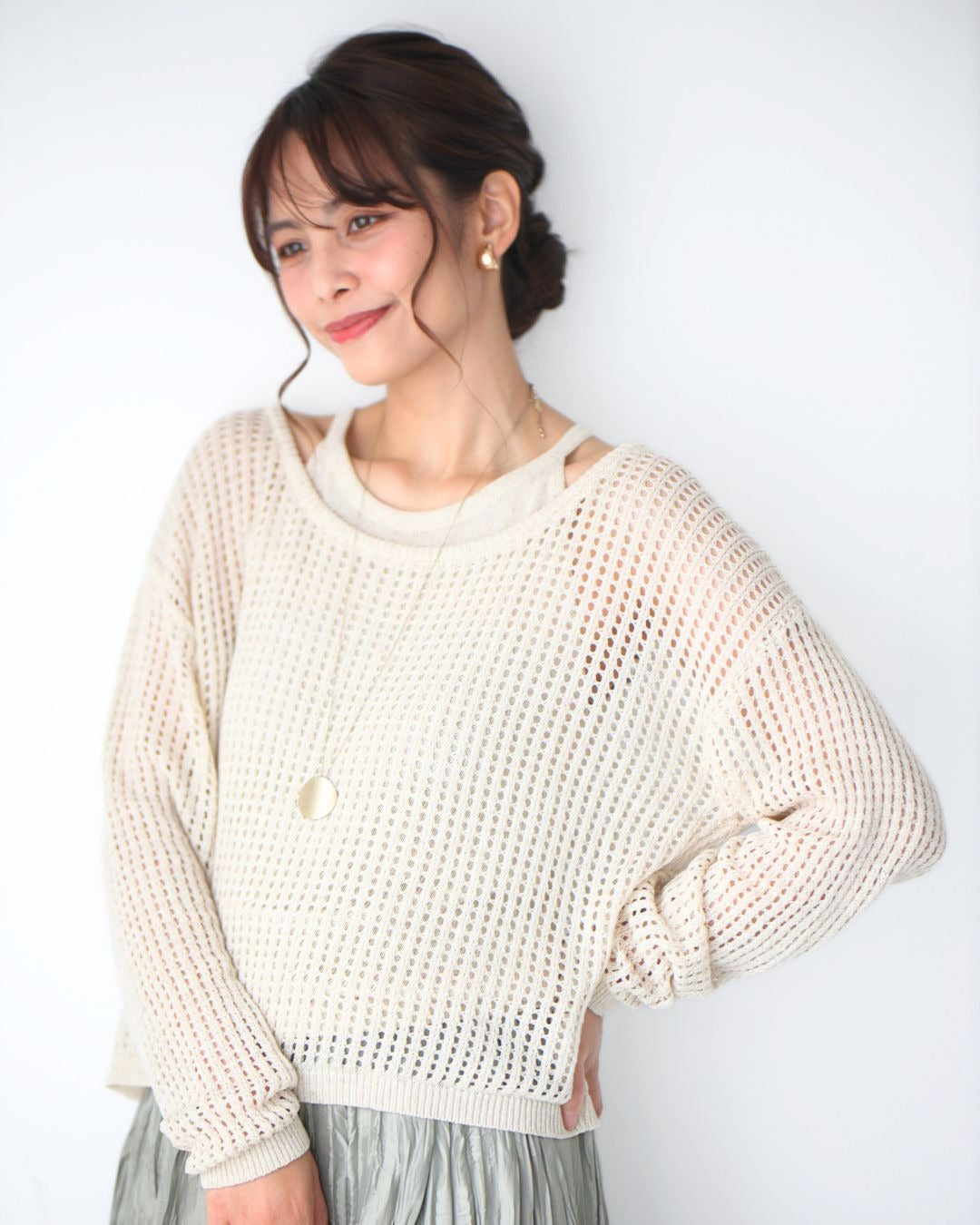 エーレスタイル Ehre style リネン混 夏→秋 頼れるレイヤーセット （ベージュ） ベージュ
