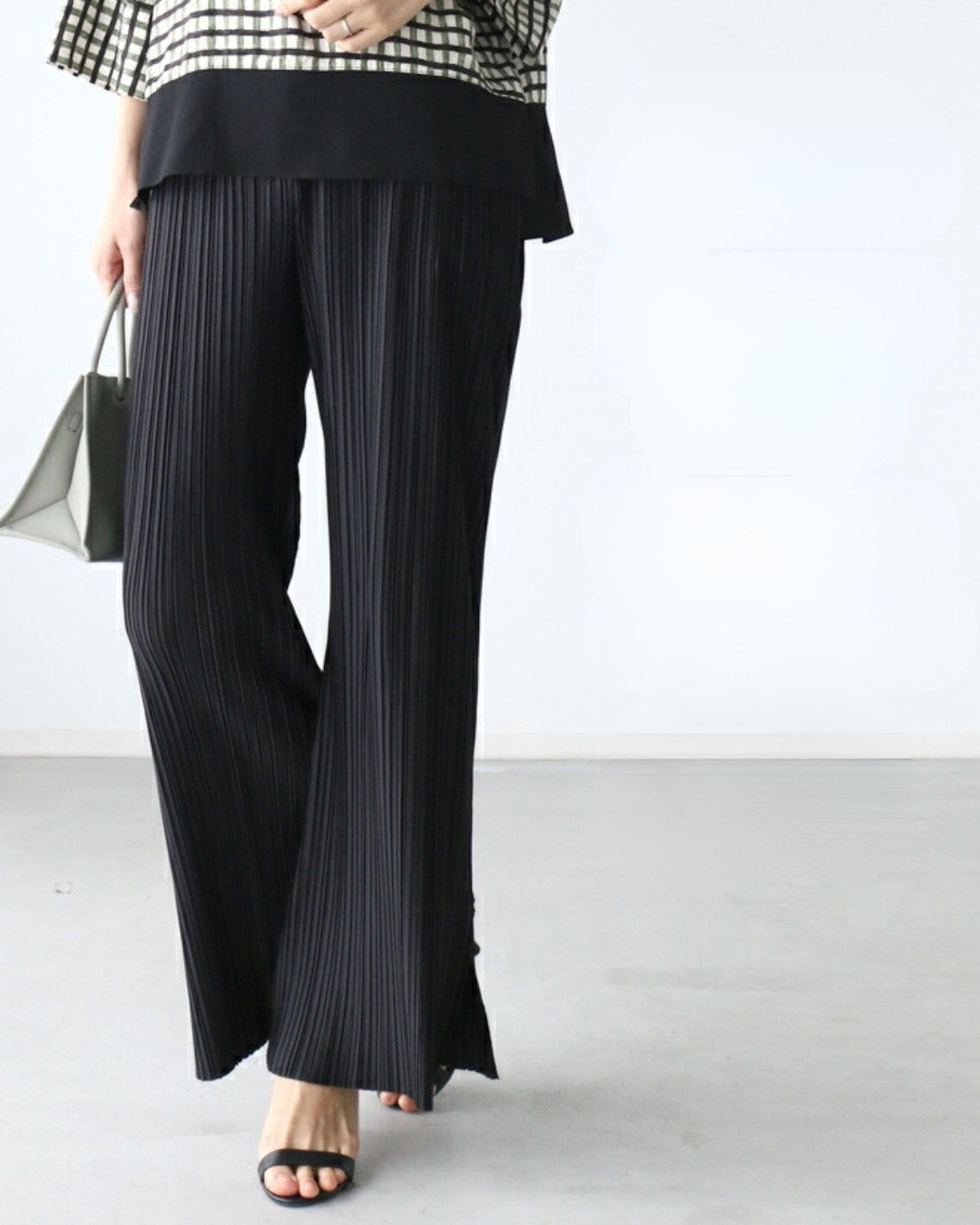 エーレスタイル Ehre style 165cm以上！高身長さんに嬉しい超ロングプリーツパンツ （ブラック） ブラック