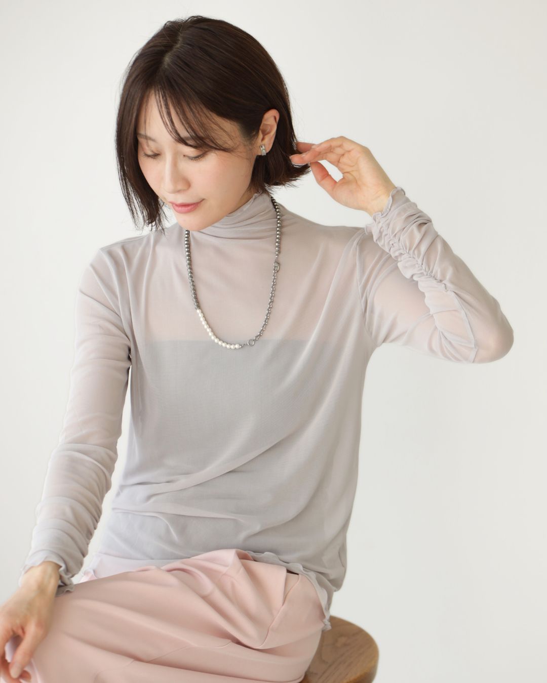 エーレスタイル Ehre style さり気なシアーで 肌隠し インナー （ブラック） ブラック