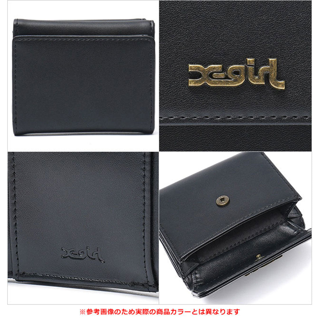 エックスガール X-girl MILLS LOGO FAUX LEATHER MINI WALLET PURPLE [105253054012] （PURPLE） PURPLE