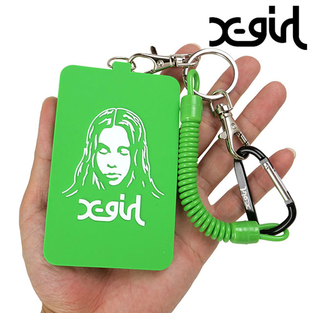 エックスガール X-girl FACE RUBBER PASS CASE LtGREEN [105224054028 SS25] （LtGREEN） LtGREEN