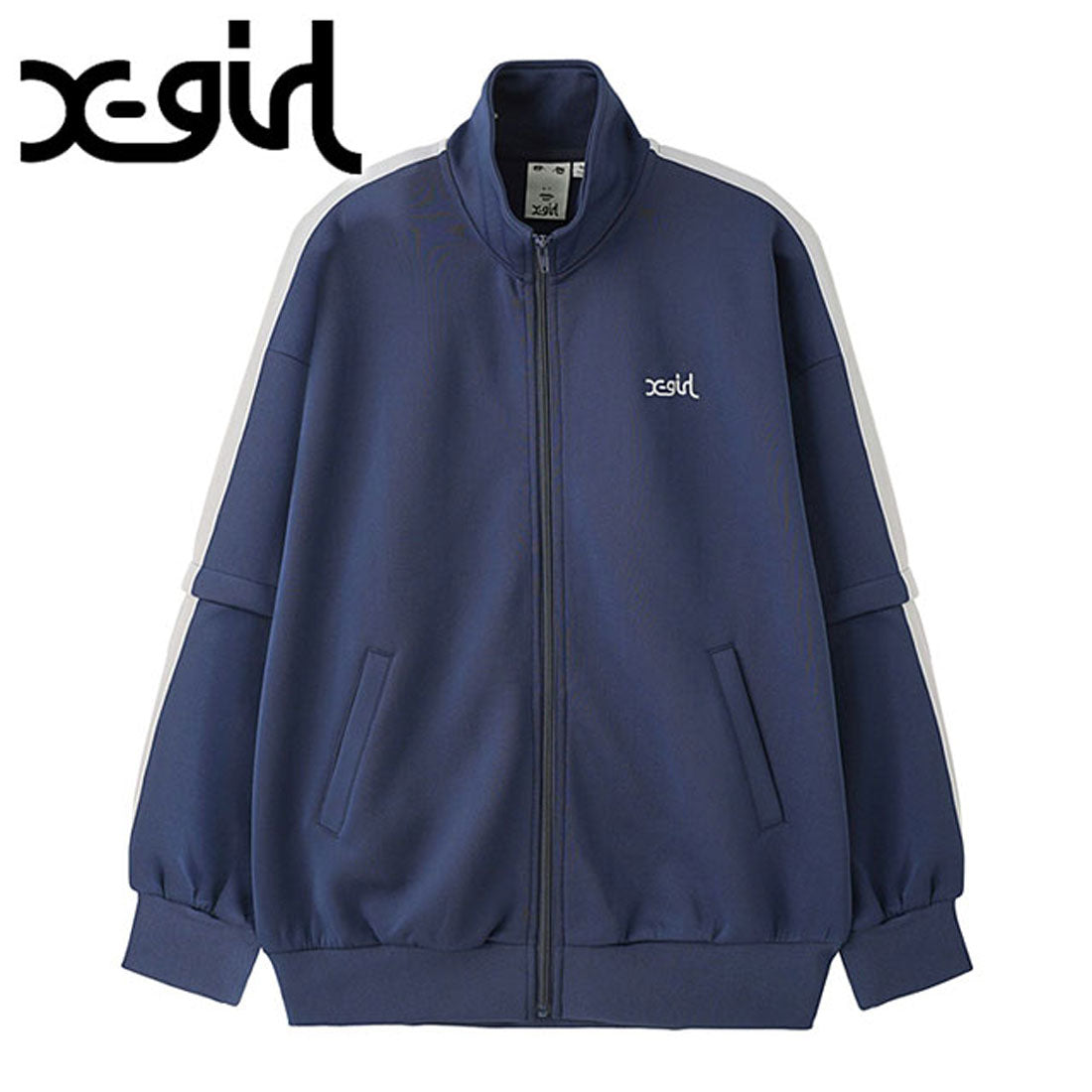 エックスガール X-girl 2WAY JERSEY TRACK JACKET NAVY [105243012006]