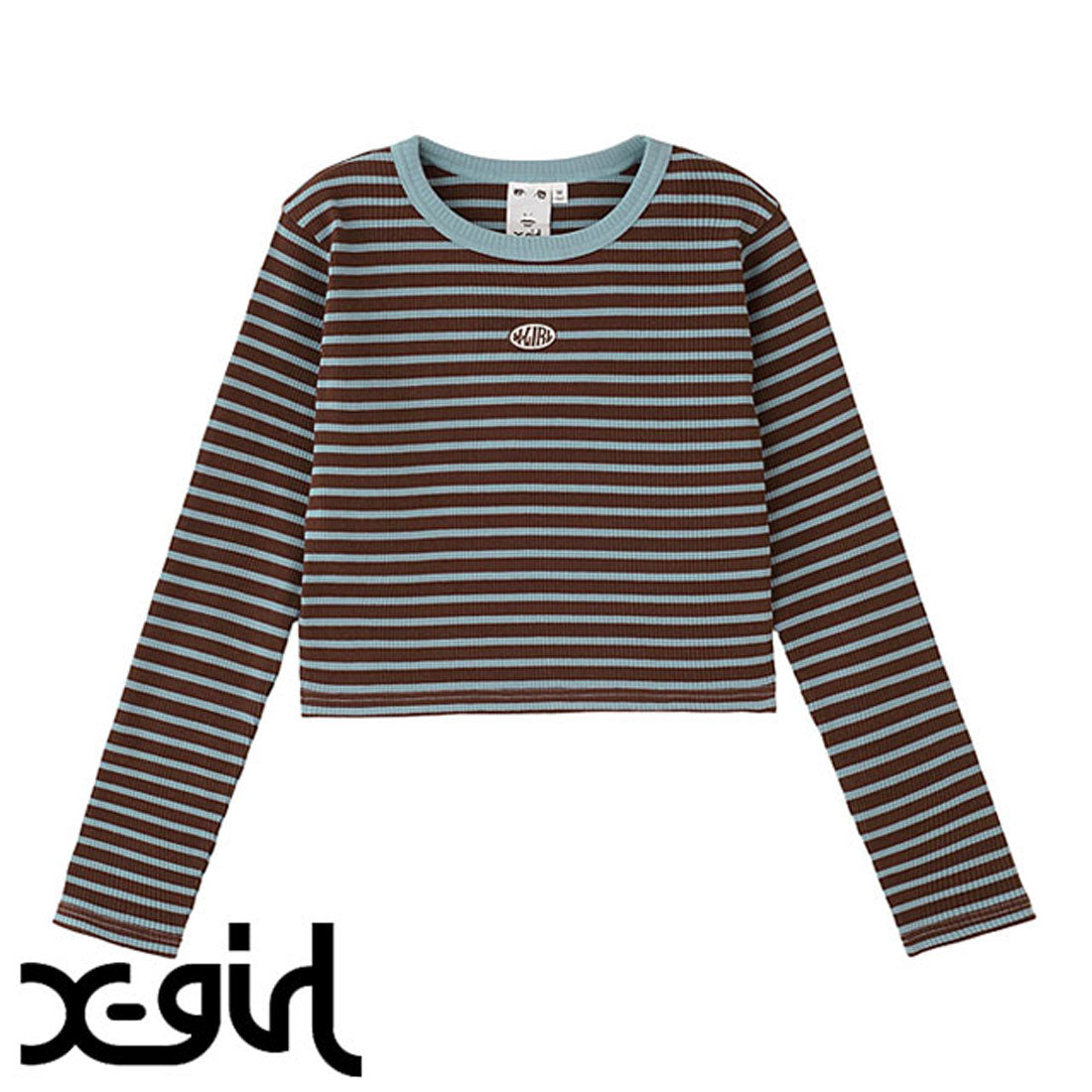 エックスガール X-girl OVAL LOGO L/S TOP BROWN [105243013022]