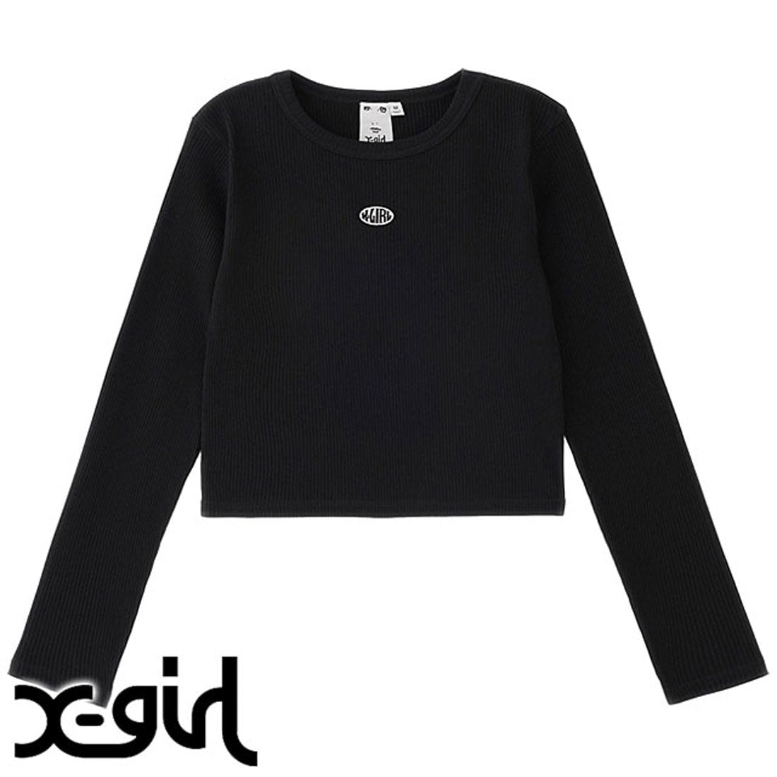 エックスガール X-girl OVAL LOGO L/S TOP BROWN [105243013022],BLACK