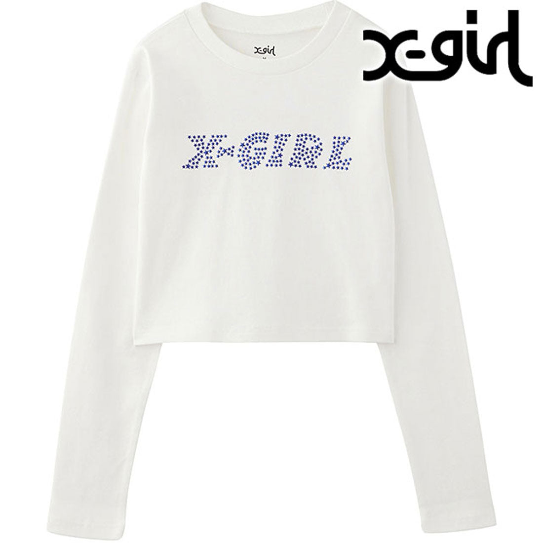 エックスガール X-girl X-girl STAR LOGO L/S BABY TEE WHITE [105244013008 FW24WINTER],WHITE